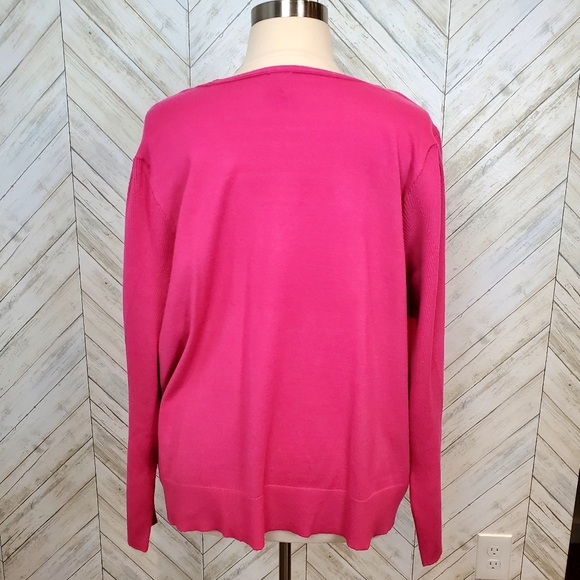 Worthington V-neck Pink Knit Sweater Size 3X - Picture 2 of 8
